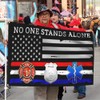 mokarier Firefighter EMT Police Flag No One Stands Alone First
