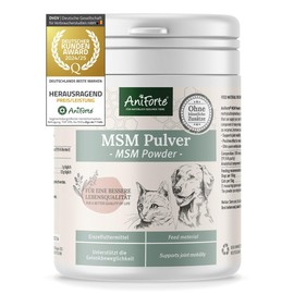 AniForte MSM Pulver für Hunde & Katzen 300 g – Hochreines Methylsulfonylmethan, Hochdosiert mit Reinheitsgrad 99,94%, organischer Schwefel für Tiere als Gelenkpulver, höchste Qualität