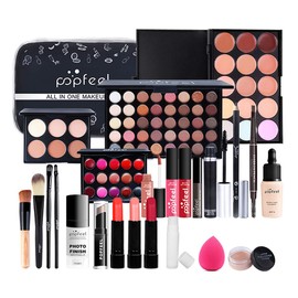 RoseFlower 24Pcs Make-up Cosmetic All in One Set Multi-purpose Beauty Kit with Gift Bag - Highly Pigmented Makeup Palette Combination Lip Face Eyebrow Eye Make Up Brush Items for Essential Starter #01