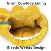 OZERO Leather Work Gloves Flex Grip Tough Cowhide Gardening Glove