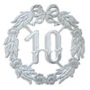 Kunze A013060102 Anniversary Number 10, Diameter 18 cm, Silver