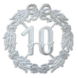 Kunze A013060102 Anniversary Number 10, Diameter 18 cm, Silver