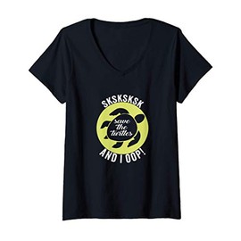 Womens Save the turtles V-Neck T-Shirt