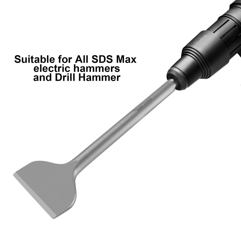 Firecore Tile Chisel SDS Max 300×80mm Angled Chisel, Wide Flat