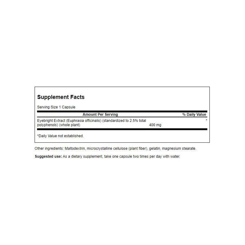 Swanson Eyebright Extract 400 Milligrams 60 Capsules