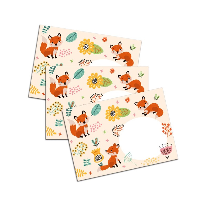 Letter Pad with Envelope for Kids Fox Animals Stationery Set