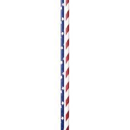 JAM PAPER Color Paper Straws - 7 3/4 x 1/4 - American Star & Stripes Foil - 24/pack