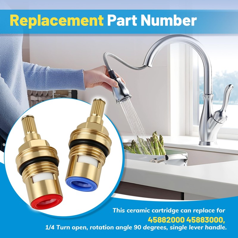Zorqon 2 Pcs Ceramic Cartridges Replace for 45882000 45883000