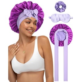 WELROG Double Sided 100% Silk Satin Hair Cap for Women