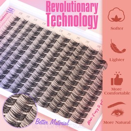 Lash Clusters Kit, Wispy Lash Clusters Natural Lash Extension Kit 144 Pcs Individual Lashes Cluster Eyelash Extension Kit, Lash Bond and Seal, Lash Remover, Lash Tweezers, Lash Brushes by EYDEVRO