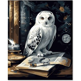 Gutluz Paint by Numbers Adults Animals Owl - Paint by Numbers from 9 Years Girls Paint by Numbers from 7 Years Girls Paint by Numbers Children - Paint by Numbers Brush - Craft Set Children 153