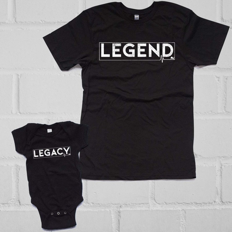NanyCrafts Legend and Legacy - Black Dad/Son XL Shirt/Bodysuit NB