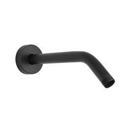HarJue Brazo de ducha con brida y cinta de teflón, brazo de tubo de ducha montado en la pared, brazo de extensión de acero inoxidable 304 para cabezal de ducha fijo y cabezal de ducha de mano (6 pulgadas, negro mate)