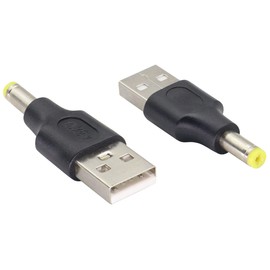 AAOTOKK (2 Pack) DC 4.8 x 1.7mm to USB Power Converter Plug 5 V USB 2.0 A Male to DC 4.8x1.7mm Male DC 5V Barrel Power Plug Charger Cord Connector for 5 V DC or USB Charging Device(M/4.8×1.7)