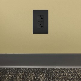 Legrand Pass & Seymour TR20USBCC6BK 20 Amp Tamper-Resistant Heavy-Duty Specification Grade Decorator Duplex Receptacle Outlet with Ultra Fast USB C/C 6.0A Charging Ports, Black (1 Count)