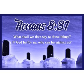JSC562 Romans 8:31 Bible Verse Poster Doorways | 18-Inches By 12-Inches | Motivational Inspirational Educational Religious | Premium 100lb Gloss Poster Paper