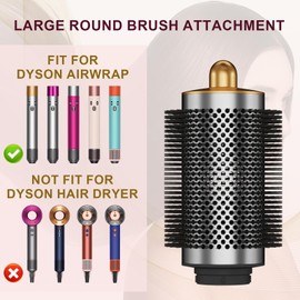 Large Round Attachments for Dyson Airwrap,Large Round Brush Attachment for Dyson Nickel/Copper Bigger Oval Volumizer for Fluffy Styling Designed to Perfectly for Airwrap Accessories