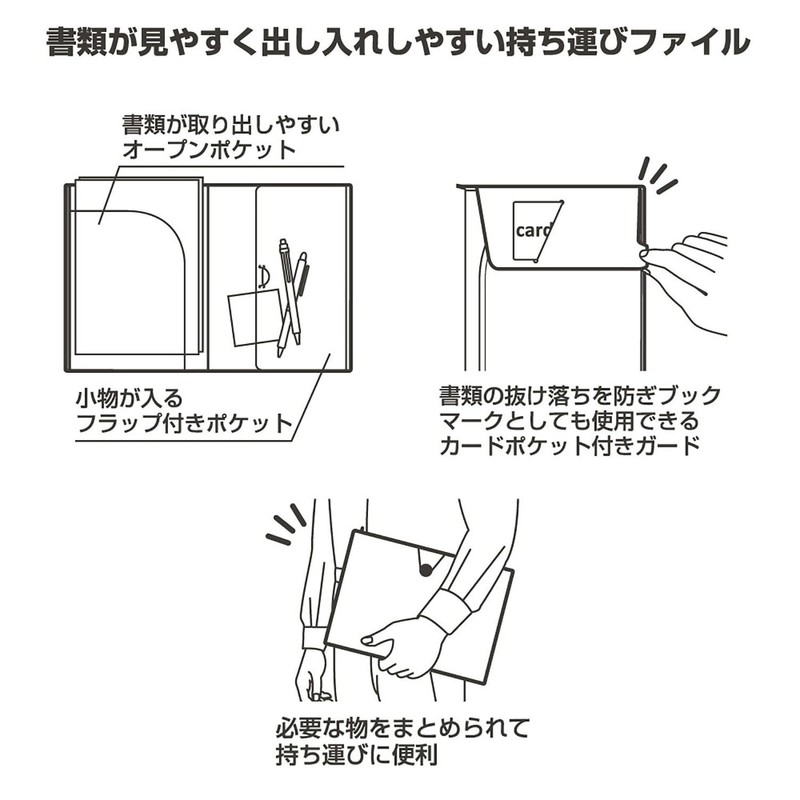 Lihit Lab Carrying Pocket, A4, Beige, F7528-16