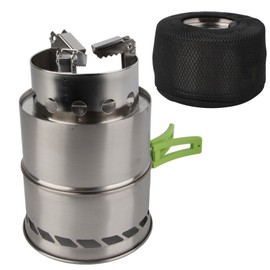 Outdoor Camping Equipment Windproof Wood Stove Cooking Stainless Steel Movable Oven Gas Cooker