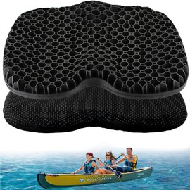 LILITUAN Anti Slip Kayak Seat Cushion,Waterproof Gel Kayak Seat Pad,Thicken Kayak Cushion with Black Non-Slip Cover for Sit in Kayak Seat,Kayak Accessories for Fishing Kayak (Black)