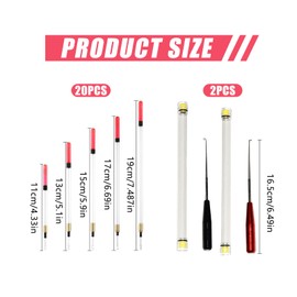 Satiskid Ultimate Fishing Combo: 20Pcs Waggler Fishing Floats Set + 2Pcs Stainless Steel Hook Removers - Complete Coarse Fishing Tackle for Stillwater & Running Water