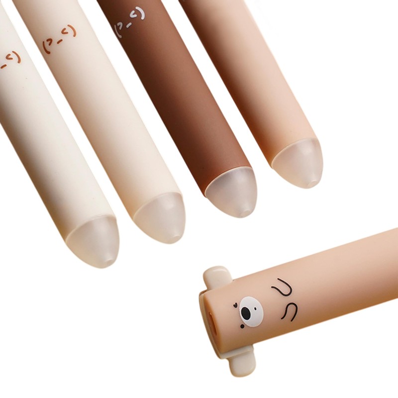 ONETHOUSANDTWO 1002 Cute Erasable Gel Pens with Teddy Ear Cap