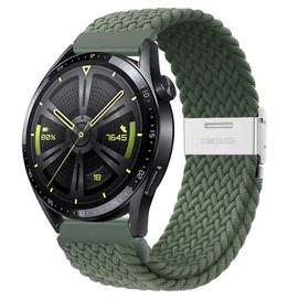 AidorMax Nylon Elastic Watch Straps, Quick Release Strap, 20 mm, Replacement Straps with Adjustable Non-Slip Buckle for Smartwatches and Wristwatches Men Women (20 mm, Olive Green)