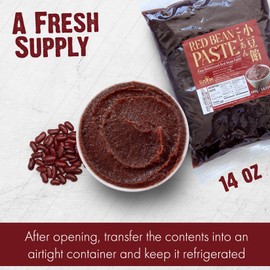 Fusion Select Red Bean Paste - Fine Sweetened Adzuki Bean Paste for Mooncake, Desserts, Buns, Pastry Filling, Mochi - For Chinese, Japanese & Korean Foods - No Additives or Preservatives (1X)