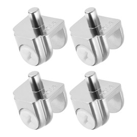METALLIXITY Glass Shelf Holder (for 5-8mm Thickness) 4Pcs, Zinc Alloy Adjustable Glass Clips Clamp Support - for Furniture Repair, Silver
