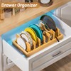 Kiasthome Bamboo Pot and Pan Organizer, Pot Lid Organizer Holder