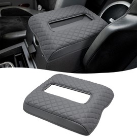KBH Center Console Armrest Cover for Dodge Ram Floor Business 2006-2009, Bucket Seat, Middle Console Lid Protector Foam Pad, PU Leather Interior Accessories, Dark Gray