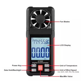 Intendvision HT605 디지털 풍속계 대형 백라이트 LCD 화면이 있는 휴대용 항해용 서핑 드론 플라잉 RC Intendvision HT605 Digital Anemometer Large Backlight LCD Screen Portable Navigation Surfing Drone Flying RC