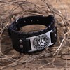 HAQUIL Viking Bracelet for Men - Runes Wolf Paw Print