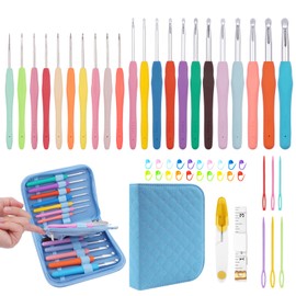 BsHooker 22 Sizes Crochet Hooks Set with Storage Case 0.5mm-10mm