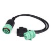 Y-Cable Adapter 9 Pin to OBD2 Interface Truck OBDII Y