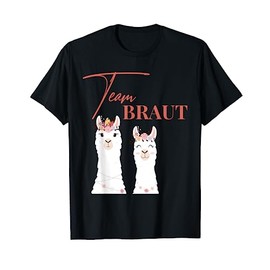 Women's Team Bride Lama Alpaca Alpaca JGA Engagement T-Shirt, black