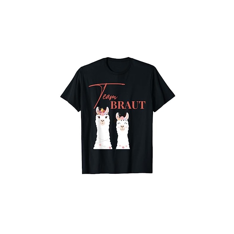 Women's Team Bride Lama Alpaca Alpaca JGA Engagement T-Shirt, black