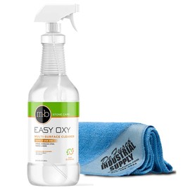 Easy Oxy Marble & Granite Cleaner - Multi-Purpose Cleaner For Natural Stone - 32 oz - Premium Microfiber Cloth- Bundle - 2 Items