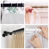 Curtain hooks, pack of 100 transparent folding hooks, universal clip-on
