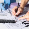 Architectural Scale Ruler Inch Aluminum Ruler with Standard Metal Ruler