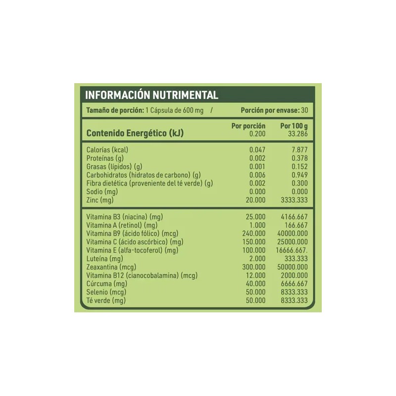 Koneli Rebira Suplemento Alimenticio Cúrcuma Verde Vitamina Cápsulas