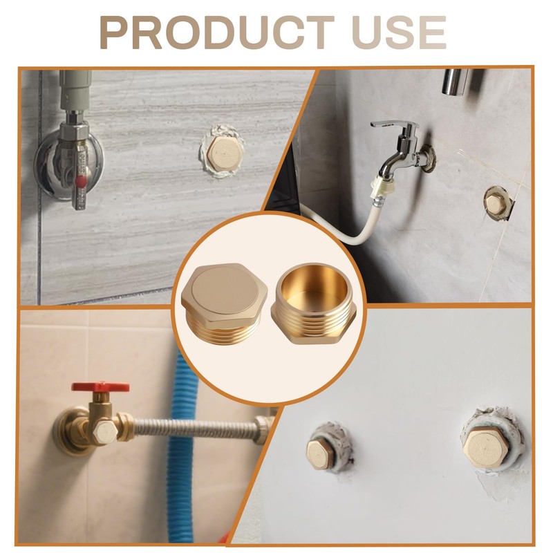 2 x brass plugs, 1 inch male thread, sealing plug