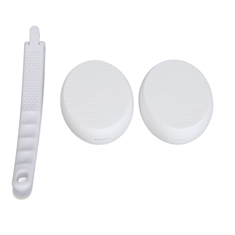 Folding Curved Handle Bath Brush with 2 Heads Anti Slip