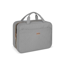 BALHLHG Toiletry Bag for Women with Hanging Hook, Medium Travel Makeup Organzier Bag, Water-resistant Cosmetic Travel Bag Toiletries Bag for Bathroom, Trip, Business, Grey