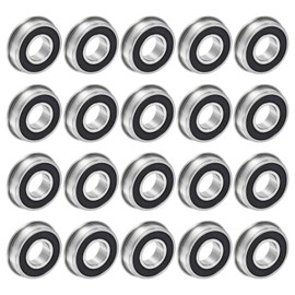 uxcell FR8-2RS Flanged Ball Bearing 1/2 x 1-1/8 x 5/16 inch Double Sealed Chrome Steel Flange Bearings, 20pcs