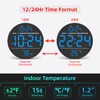 Digital Wall Clock with Large LED Display, Auto-Brightness, Temperature, Low-Reflectivity,