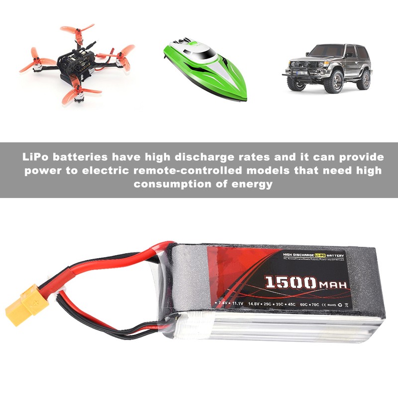 ENGPOW 14.8V 1500mAh 60C XT60 Plug Rechargeable Lithium LiPo Battery