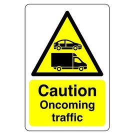 Safety First Display LTD Beware moving traffic sign - 1.2mm Rigid plastic for indoor/outdoor usage (300mm x 200mm) Viewing Distance within 7m.