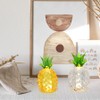 H&OUR Silver Pineapple Glass LED Lamp, Battery-Operated Crystal Decorative Light