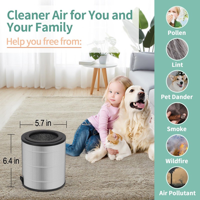 JF100 Replacement Filter Compatible with Jafanda Air Purifier Replacement Filter